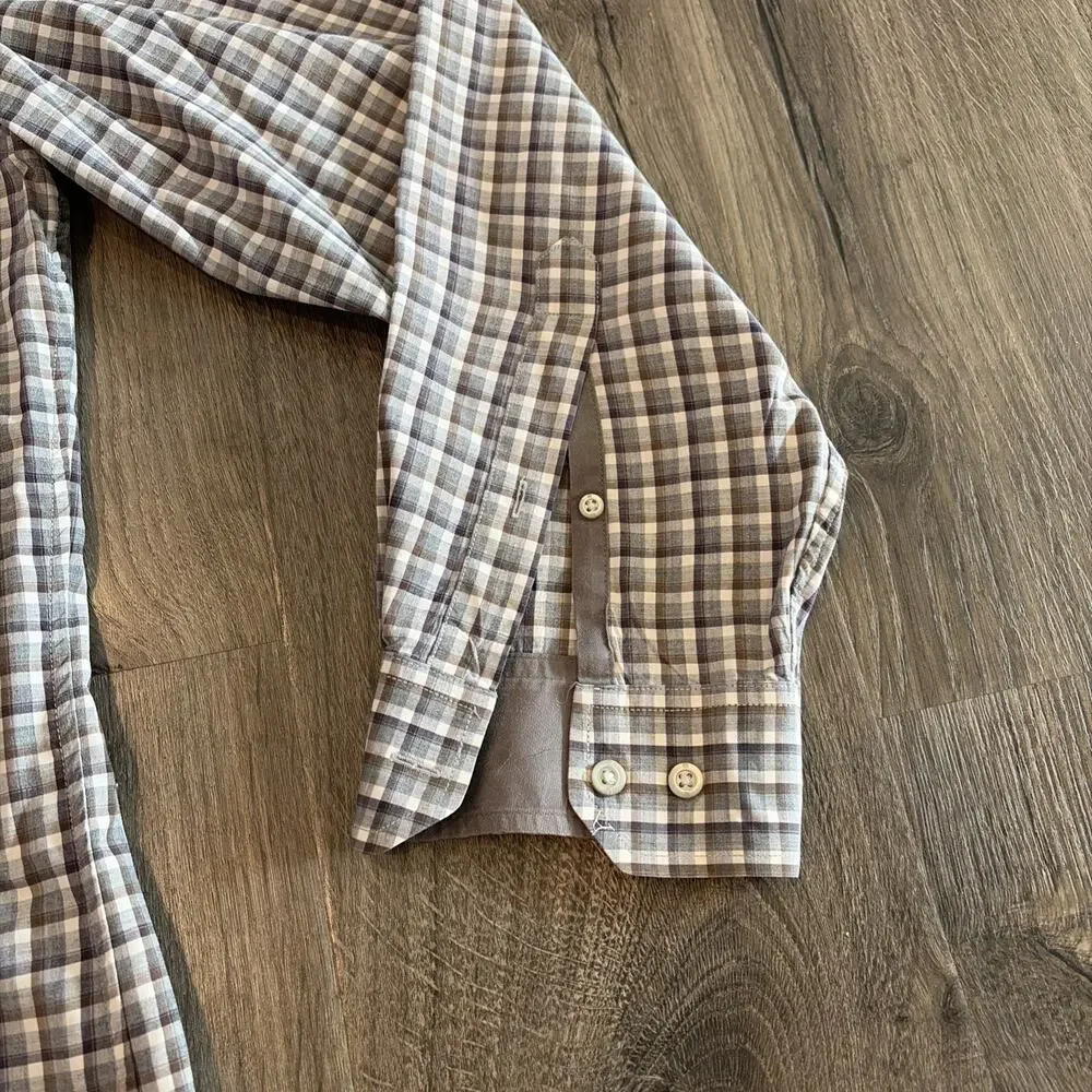 Banana Republic Shirt Mens 17/ 17.5 XL Heather Plaid Long Sleeve Button Up Shirt